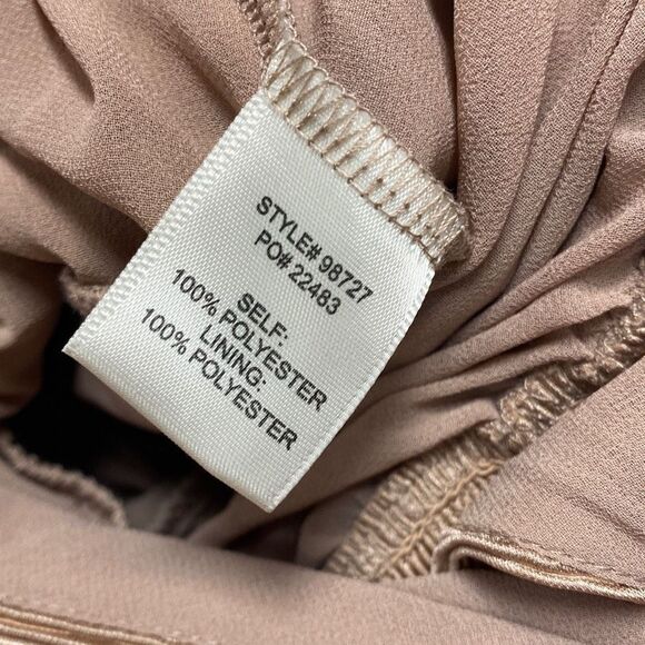 Skies Are Blue Champagne Short Sleeve Tiered MIDI Dress Size Small NEW - Picture 7 of 8